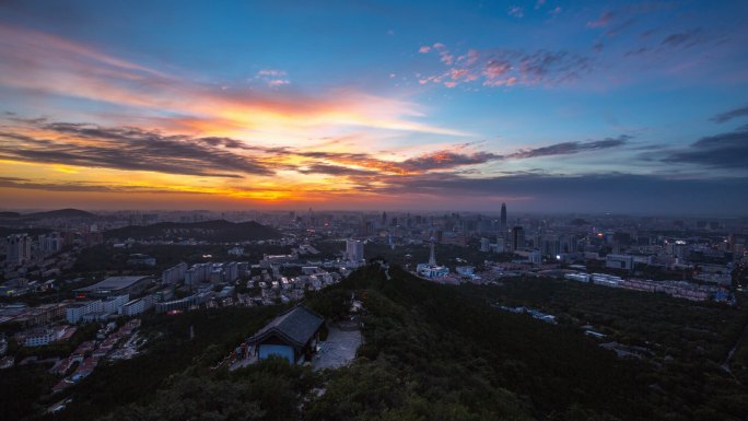 济南大全景延时摄影千佛山俯瞰全城