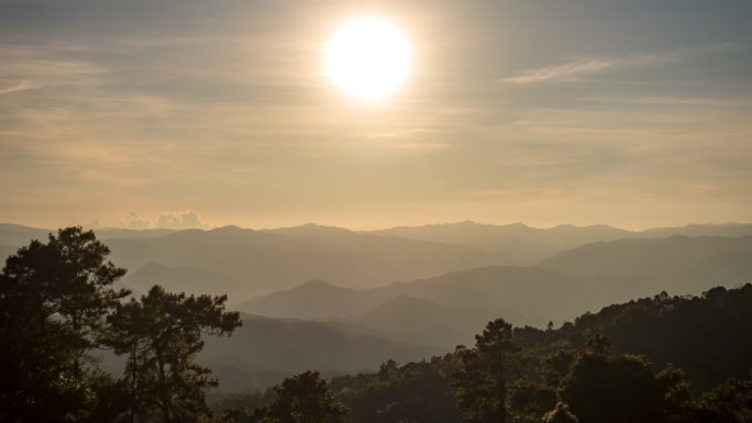 国家公园落日空镜视频素材山脉山峰群山大山