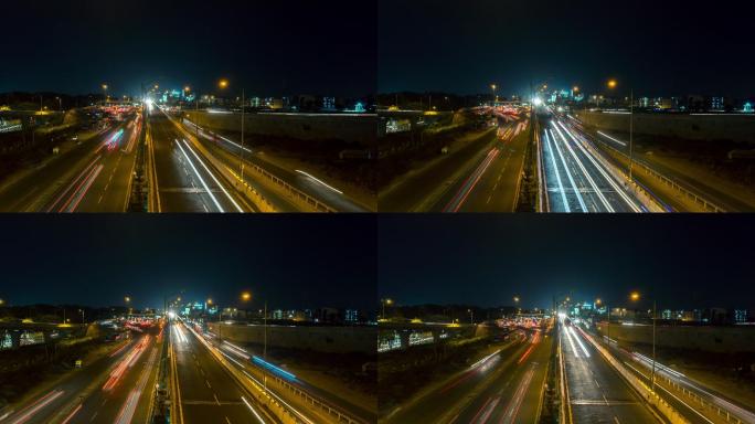 靠近电子城路口的国家高速公路延时镜头