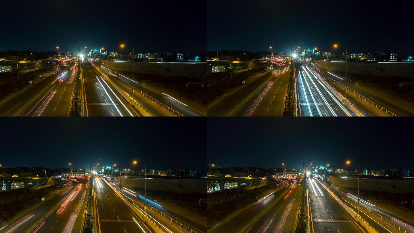 靠近电子城路口的国家高速公路延时镜头