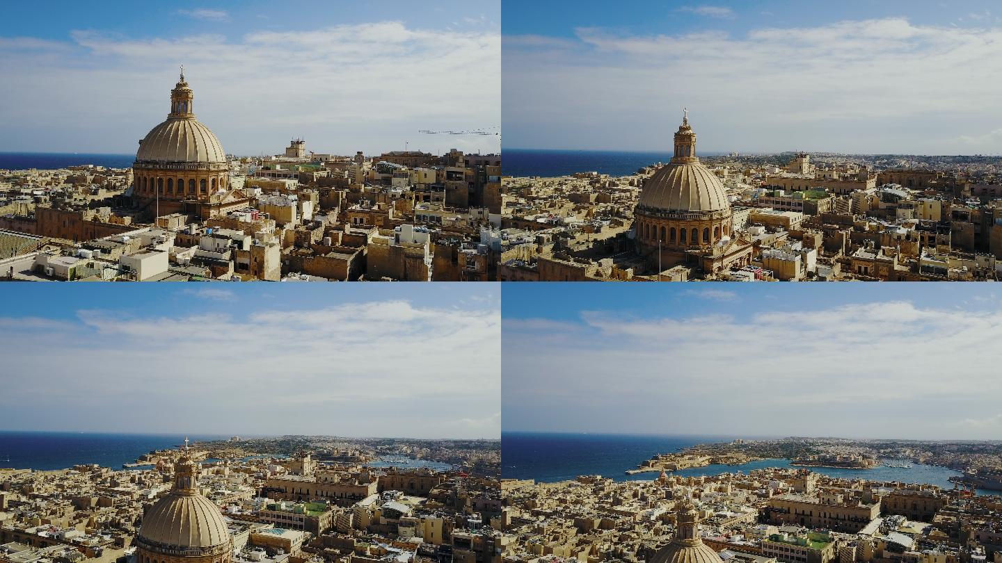 马耳他首都瓦莱塔，地中海旅游目的地。
