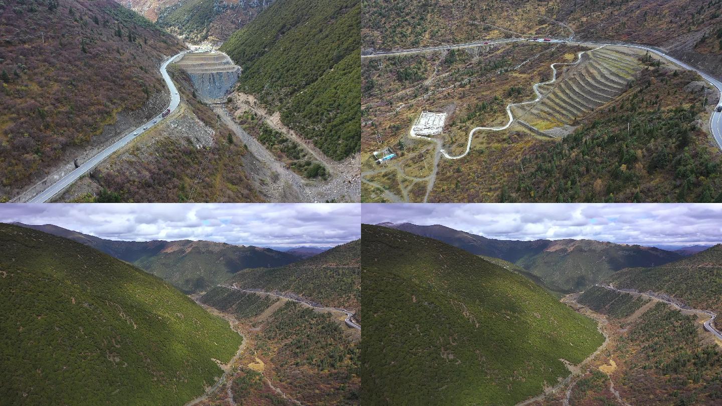 川藏318线大山+S形公路航拍视频素材