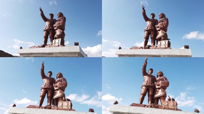 王震将军和藏族人民塑像