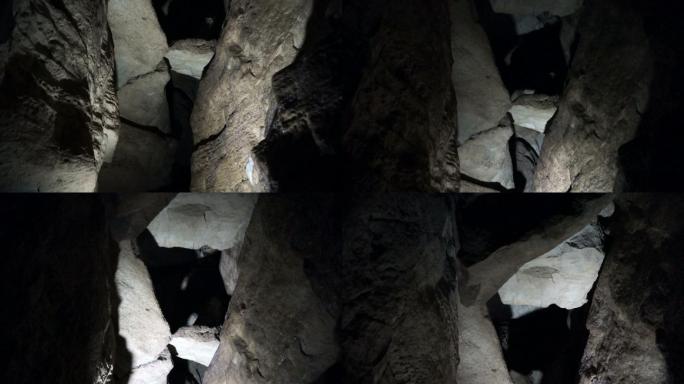 人类用光探索洞穴考古学石头-物体洞穴探险