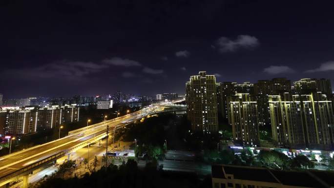 宁波海曙高架夜景延时