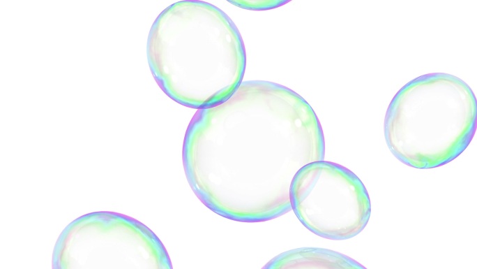 肥皂泡的循环动画。