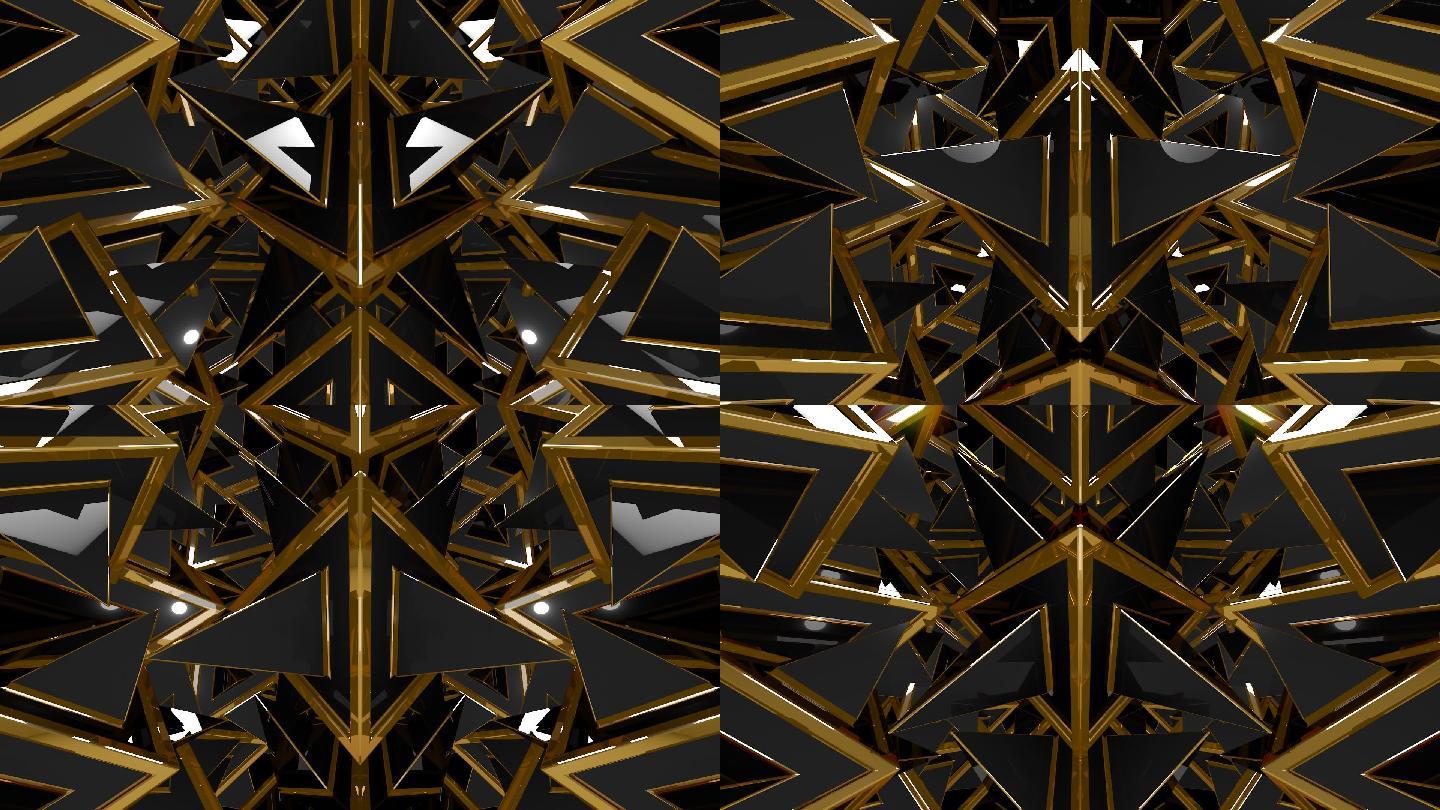 黑金奇幻3D几何形状图案