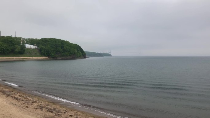 小岛海边微风海浪