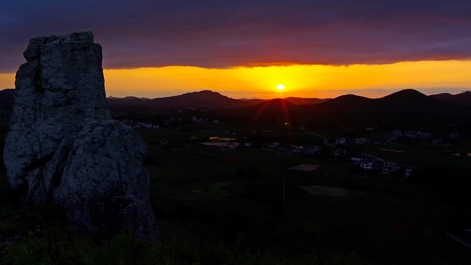 天气气象阳光天空傍晚黄昏夕阳夜幕降临