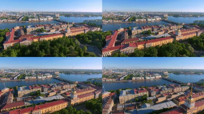 俄罗斯圣彼得堡的圣艾萨克大教堂的空中拍摄