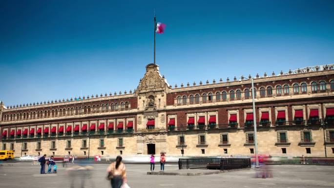 墨西哥城国家宫宪法广场地标风光历史人文
