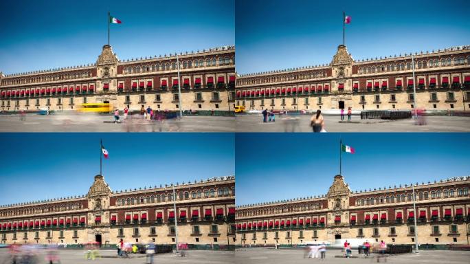 墨西哥城国家宫宪法广场地标风光历史人文