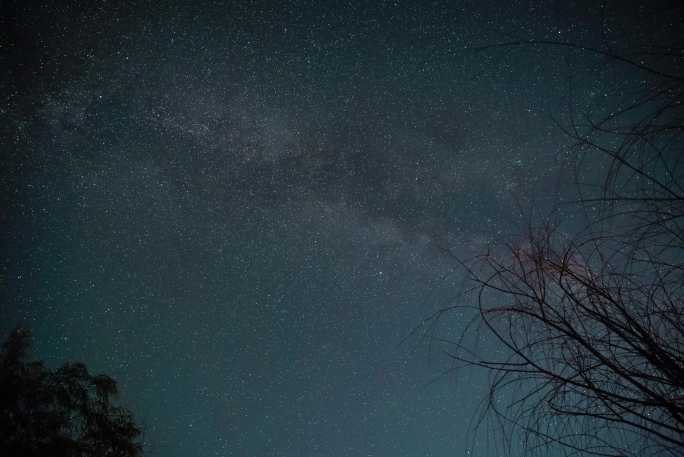 银河流星雨星空延时拍摄