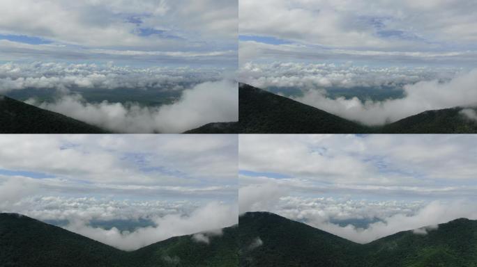 航拍 山脉 山谷 云层 4K