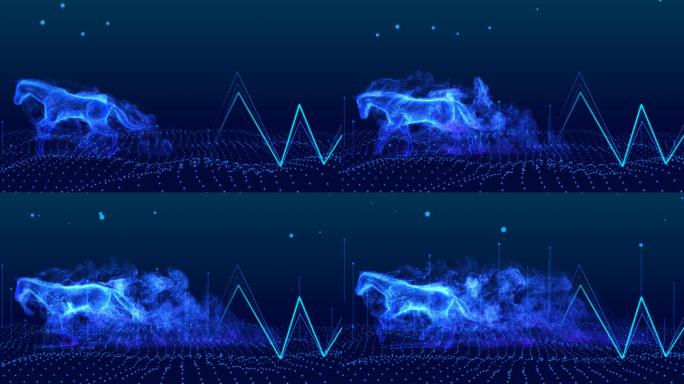奔跑马  粒子流体动画  科技