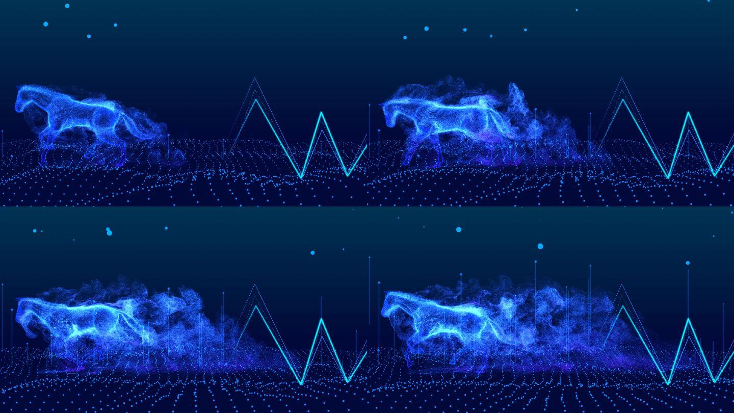 奔跑马  粒子流体动画  科技
