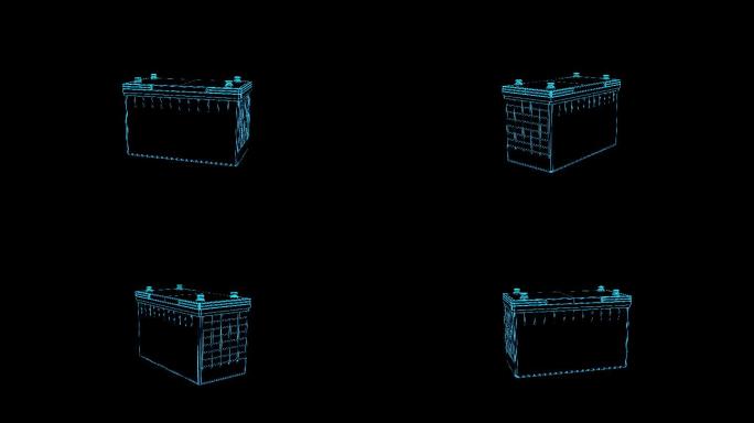 【原创】4K全息科技线框蓄电池动画带通道