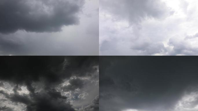原创4K乌云笼罩天空下雨视频
