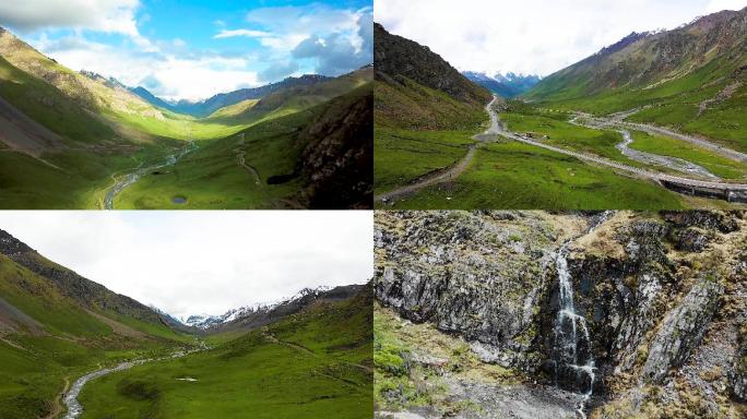 航拍中国独库公路群山风景