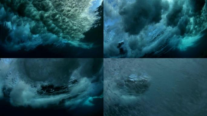 水下海浪水下摄影视角海水海浪浪花海水大海