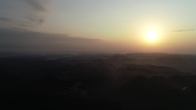 4K航拍四川乐山嘉阳日出