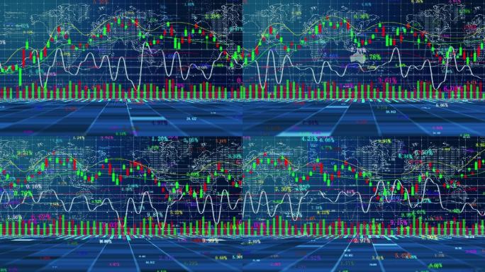 金融数据K线滚动股票成交量背景