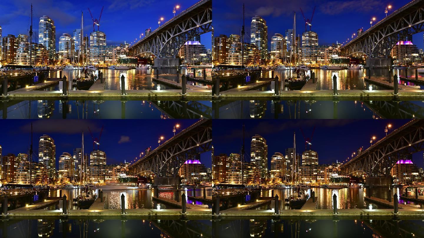 日落时分河流与桥延时摄影
