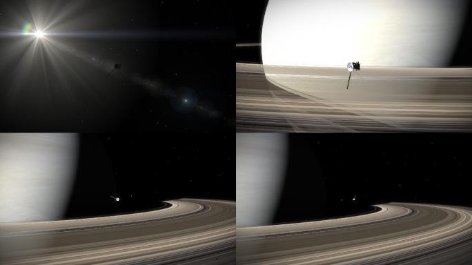 土星旁的卡西尼号飞船
