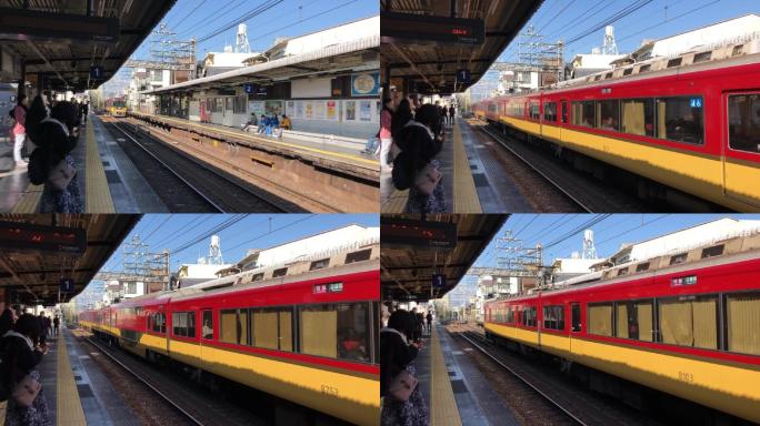 日本新干线火车进站