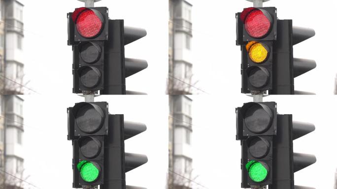 交通信号灯红绿灯闪烁