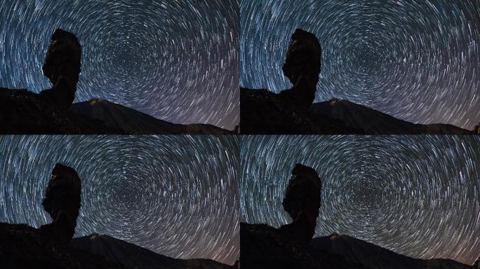 特内里费泰德火山上空的星光轨迹