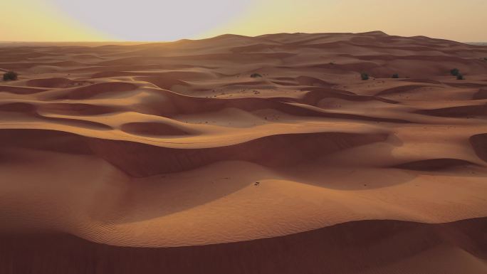 日落时沙漠美景。