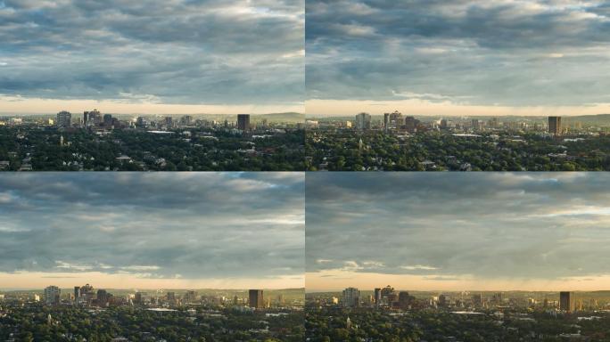 日落时，城市天空延时摄影
