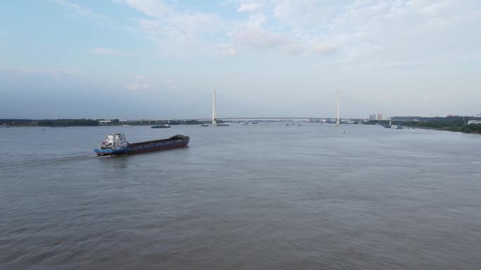 南京长江边二桥轮船旧码头航拍