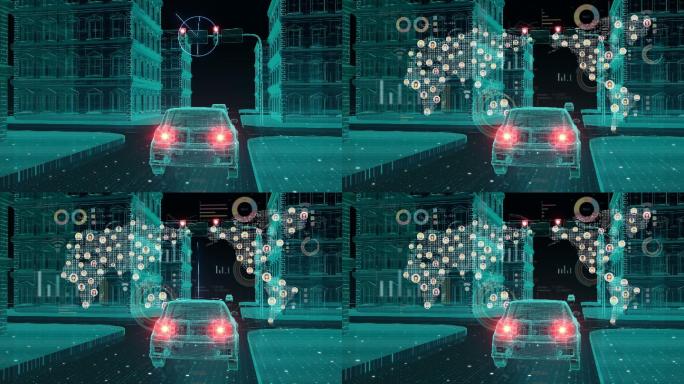 物联网汽车连接交通信息图标