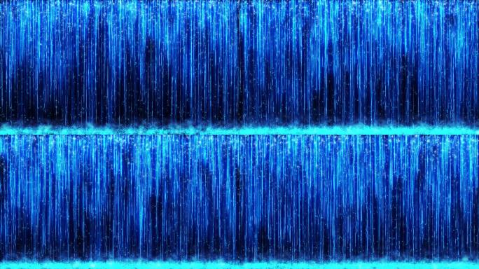 4K蓝色粒子瀑布4