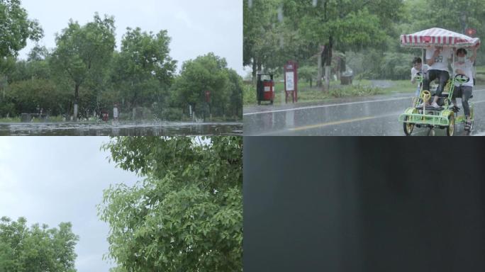 突然下暴雨，行人被淋湿，可设置遮罩转场