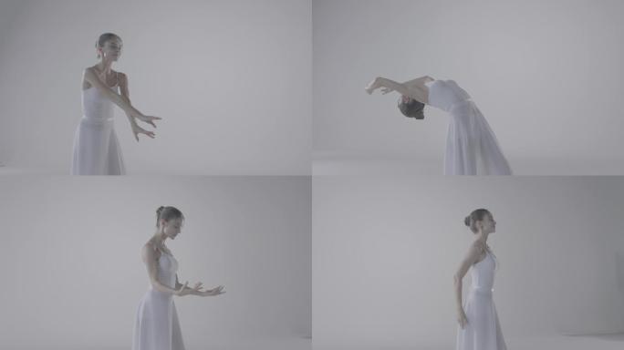 女孩跳芭蕾舞的实拍视频