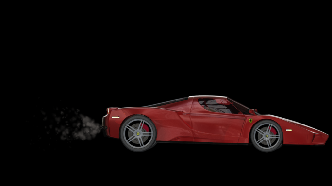 带通道跑车汽车启动循环动画