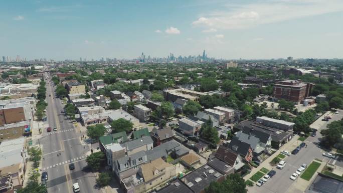 芝加哥城市景观鸟瞰图