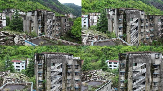 北川地震遗址楼房废墟