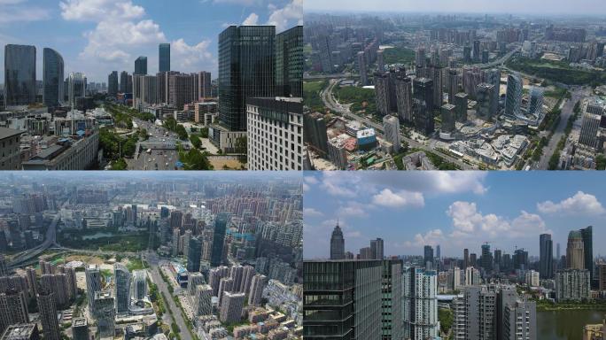 武汉青年路商务区大楼城市4K航拍