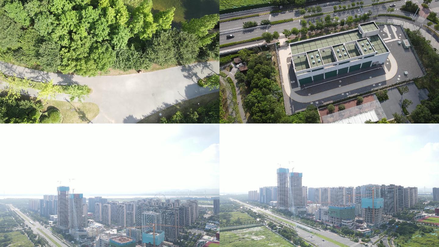 南京河西生态公园 航拍 河西南 吴侯街