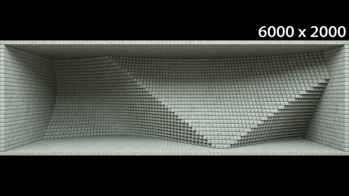 【裸眼3D】灰泥石墙视觉方块空间墙体矩阵