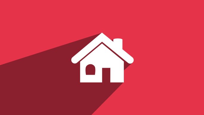 红色简单房屋图标