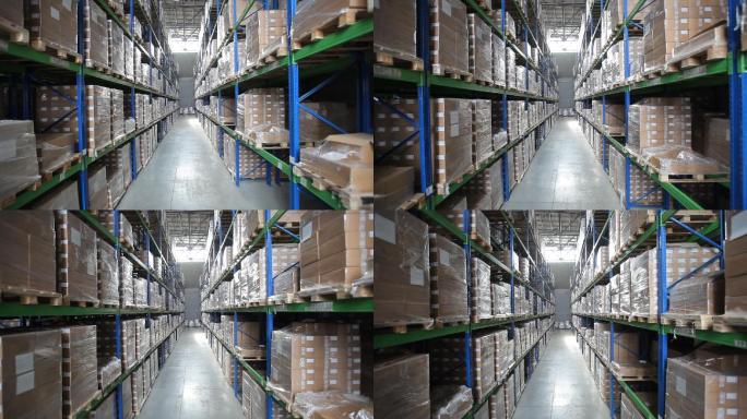 带箱子的工业仓库
