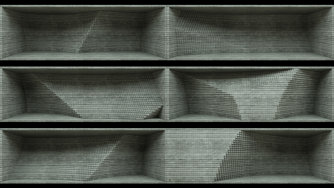 【裸眼3D】水泥建筑方块墙体矩阵异形空间