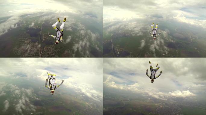 跳伞自由翱翔挑战极限激情青春