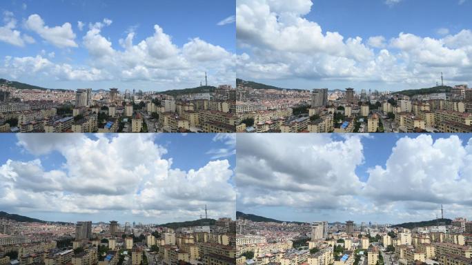 城市大景蓝天白云延时