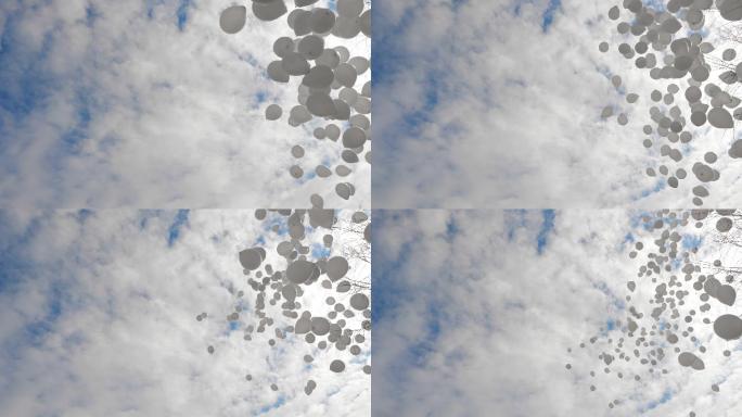 白色的气球飞上天空